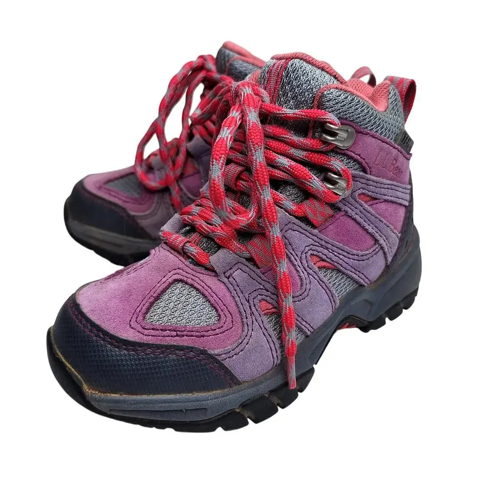 L.L. Bean Kids' Trail Model Hikers Boots 11 Pink Purple Outdoor Camping Hiking